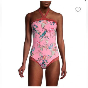 JOHNNY WAS Malakye Halter One-Piece Swimsuit Sz XS